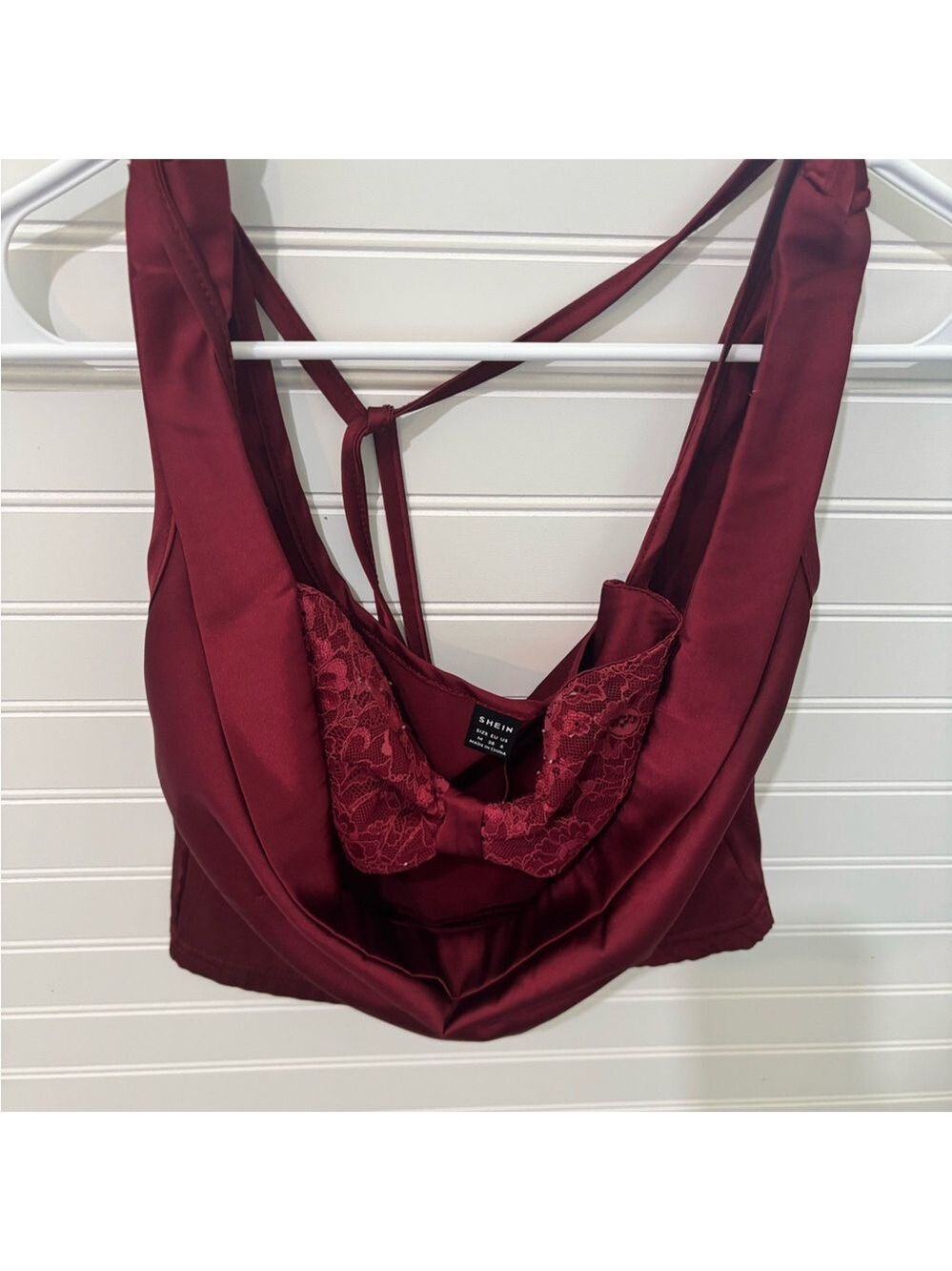 SHEIN Burgundy Lace Tank Top - Picture 4 of 4